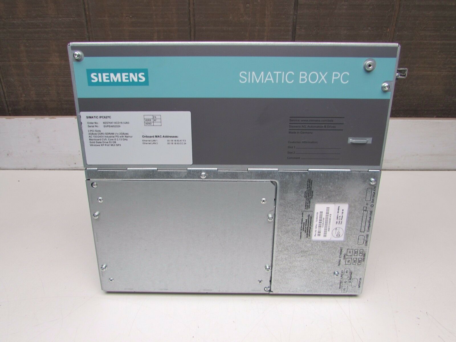 SIMATIC BOX PC, IPC627C西门子工业电脑维修