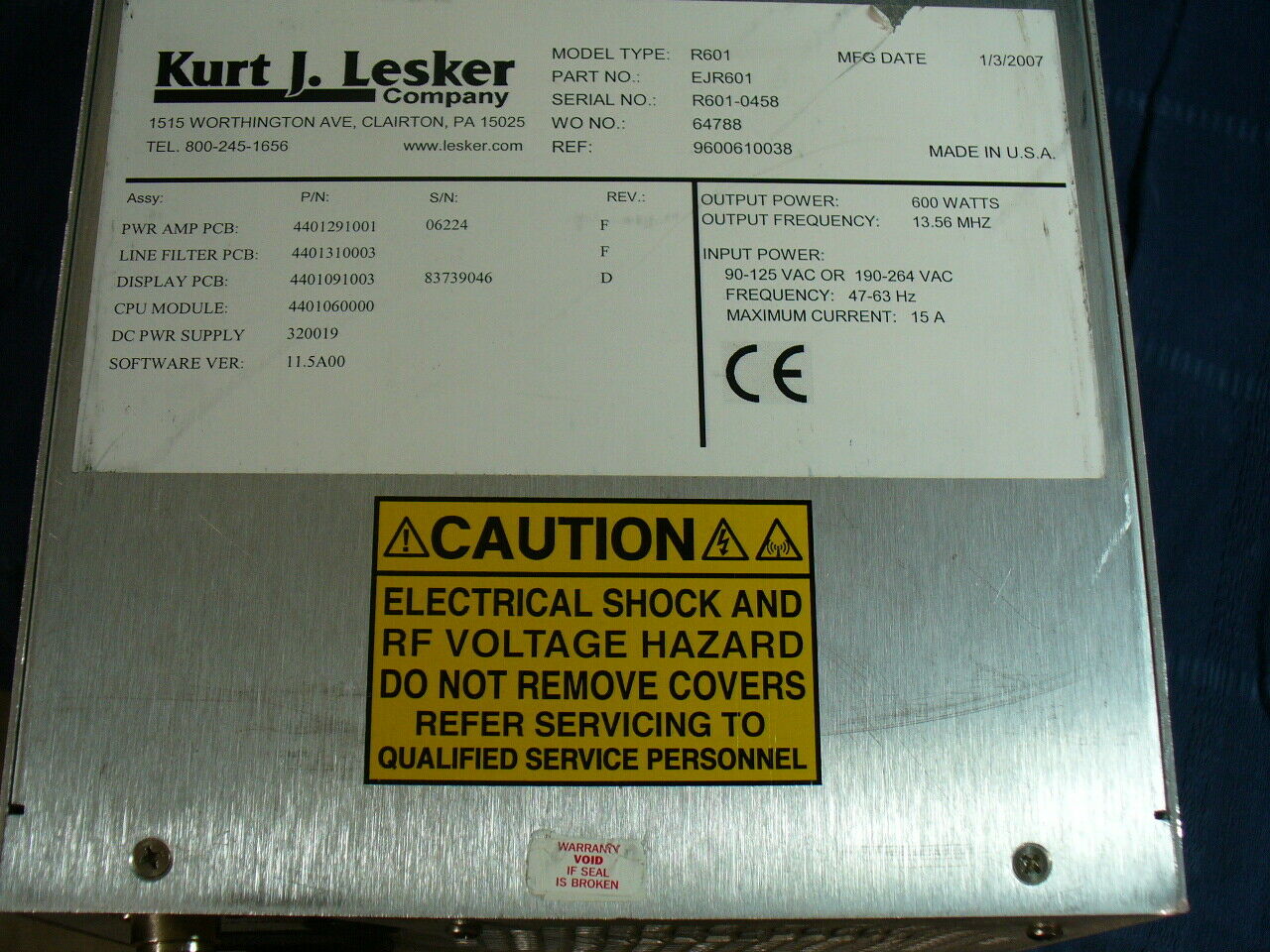 Kurt J Lesker 射频电源维修